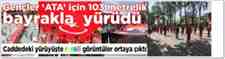 Sakarya’da ‘Gençlik Haftası’Yürüyüşünde 103 Metrelik Türk Bayrağı Açıldı.