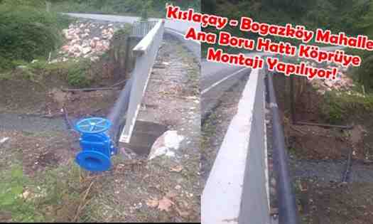 Kışlaçay – Boğazköy Mahallesi Ana Boru Hattı Köprüye Montajı Yapılıyor!