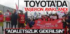 Toyota fabrikası önünde eyleme gittiler..