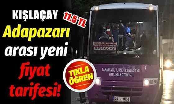 Kışlaçay-Çınardibi-Mollaköy Otobüs yeni fiyat tarifesi!