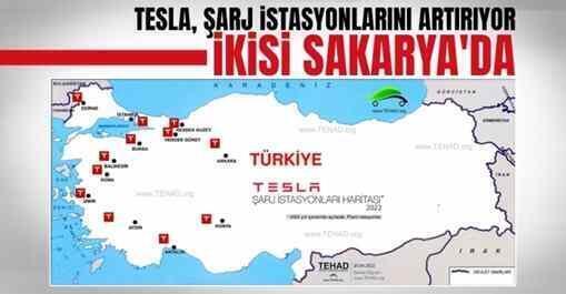 Tesla’dan Sakarya’ya iki şarj istasyonu.