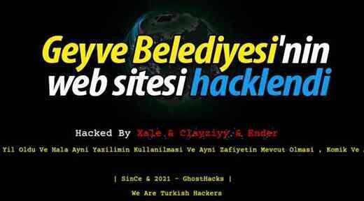 Geyve Belediyesi’nin web sitesi hacklendi.