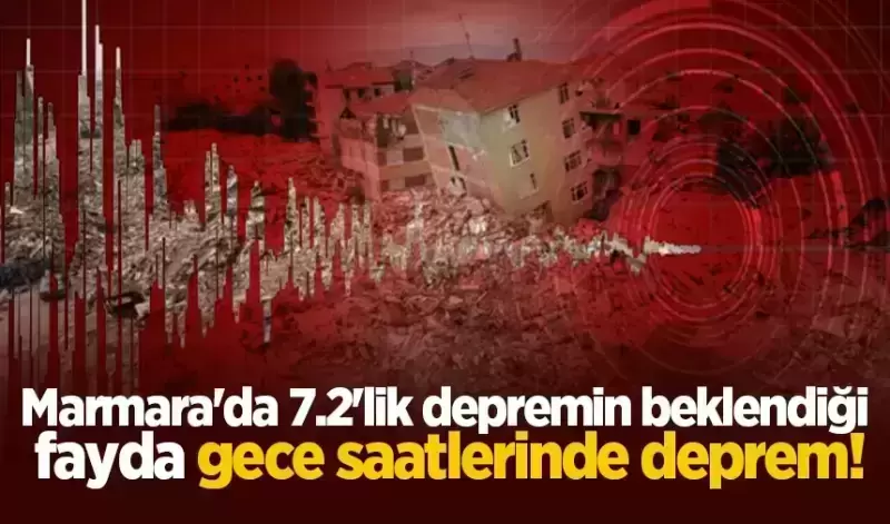 Marmara’da 7.2’lik depremin beklendiği fayda deprem!
