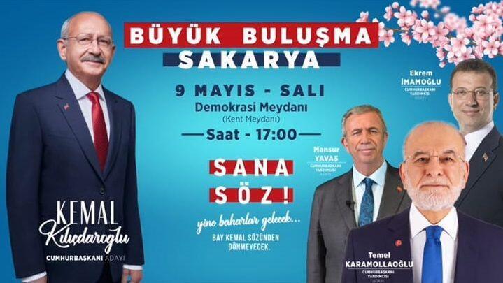 Kemal Kılıçdaroğlu Salı günü Sakarya’da.
